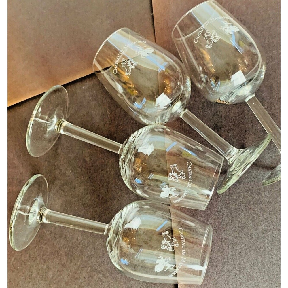 Set of 4 Chateau de Marsannay France Wine Tasting 5.5" Goblets Glasses